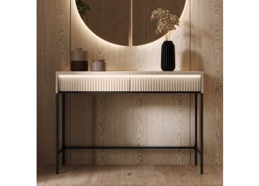 Amalfi Dressing Table with LED Lights Beige 112cm