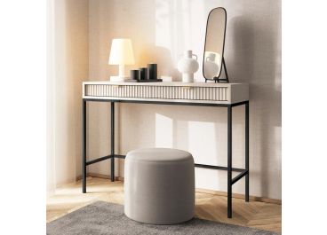Ripple Dressing Table Cashmere Vanity Unit with Fluted Drawers