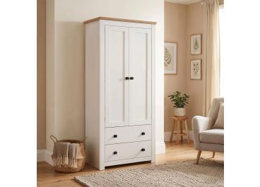Mollie Shaker 2 Door Wardrobe Cashmere White 80cm