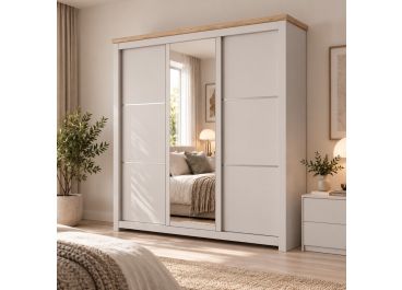 Mollie 3 Door Sliding Mirrored Wardrobe – Cashmere 180cm