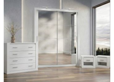 Vision Wardrobe Bedroom Set White Matt