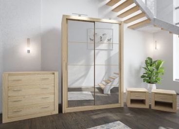 Petra Bedroom Furniture Set Oak + Sliding Wardrobe 150cm