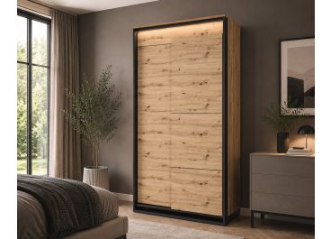 Sweden 2 Door Wardrobe Oak with LED Lighting