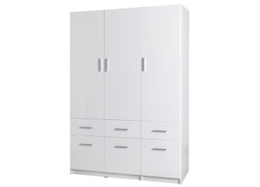 Arctic Hinged Door Wardrobe 136cm White Gloss