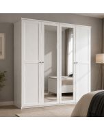 Classic 4 Door Mirrored Wardrobe White 180cm