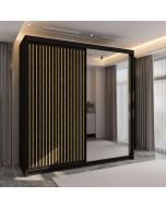 Velar Sliding Mirror Wardrobe Black 2 Door 150/203cm