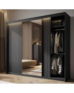 Amalfi Sliding 3 Door Wardrobe Black 250cm