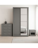 PETRA wardrobe bedroom set 150cm - Grey Matt