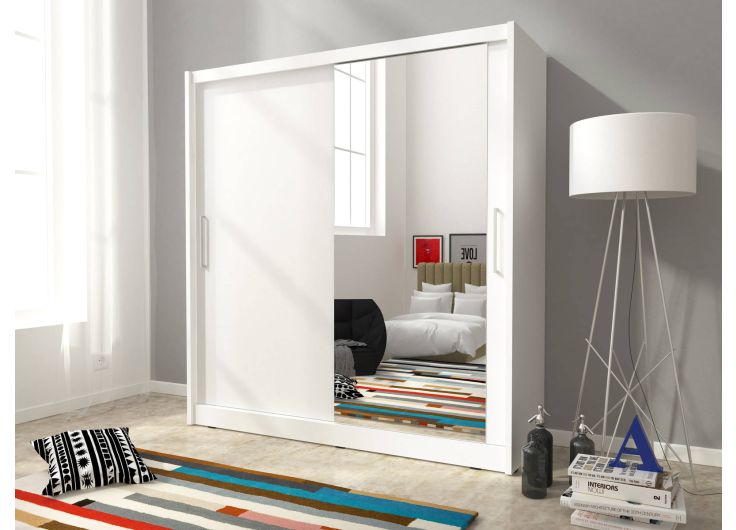 Single mirrored sliding wardrobe door discount