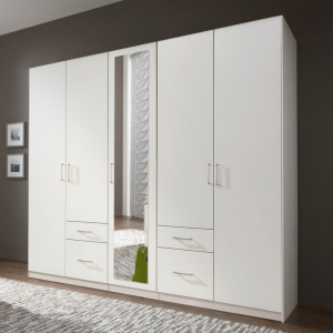 River 5 Door 4 Drawer Mirror Wardrobe 225cm
