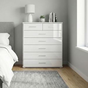 Alpine 7 Drawer Chest White Gloss