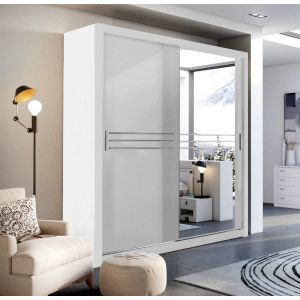 Divide Sliding Wardrobe in Matt White | 2 Door - 203cm Wide