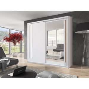 Abstract Sliding Wardrobe in Anderson Pine, Oak, Columbian Walnut, Oak | 2 Door - 200cm Wide