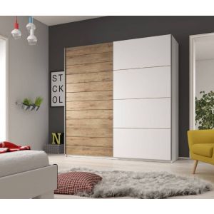 Pluto Sliding Wardrobe in Matt White | 2 Door - 200cm Wide