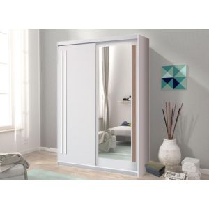Abstract Sliding Wardrobe in Anderson Pine, Oak, Columbian Walnut, Oak | 2 Door - 150cm Wide
