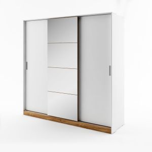 Naples Sliding Wardrobe in Matt White | 3 Door - 220cm Wide