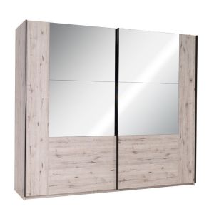 Creole Sliding Wardrobe in Oak Wellington | 2 Door - 250cm Wide