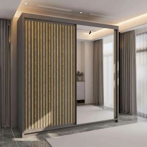 Velar Sliding Wardrobe Grey 2 Door [150 / 203cm]