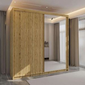 Velar Sliding Mirror Wardrobe Oak 2 Door [150/203cm]