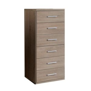 Tall Boy 6 Drawer Chest of Drawers Oak