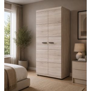 Elon Hinged Door Wardrobe Light Sonoma Oak 80cm