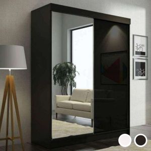 Sleek Sliding Door Black Gloss Wardrobe 150cm