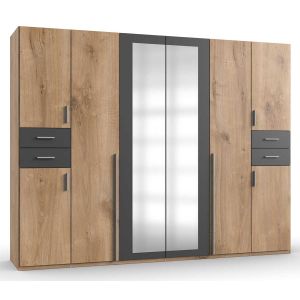Rivera Grand Oak Wardrobe 6 Doors 4 Drawers 270cm