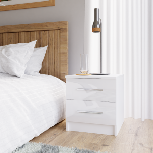 Lenart Gloss White Bedside Table