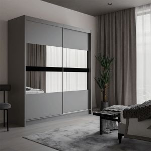 Monaco Grey Sliding Wardrobe 2 Door | 203cm
