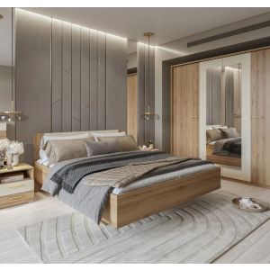 Verona Oak & Beige Bedroom Furniture Set