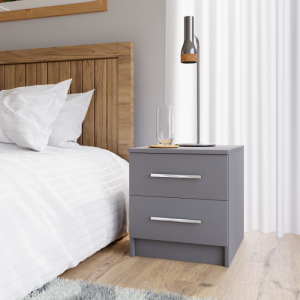 Lenart Graphite Grey Bedside Table
