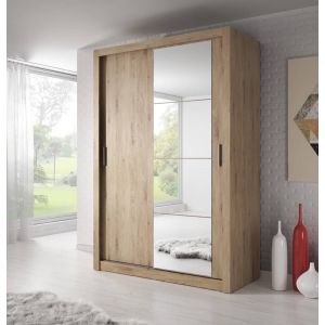 Vision Sliding Wardrobe in Matt Oak | 2 Door - 150cm Wide