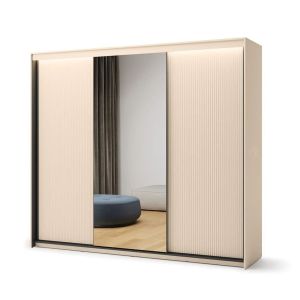 Amalfi Sliding 3 Door Wardrobe Beige & Black 250cm