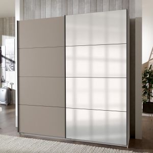 Elegate Sliding Mirror Wardrobe Desert Grey | 2 Door | 180cm
