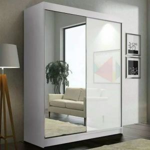 Sleek Sliding Door White Gloss Wardrobe 150cm