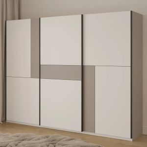Mosaic 3 Door Sliding Wardrobe in Cashmere/Beige 270cm