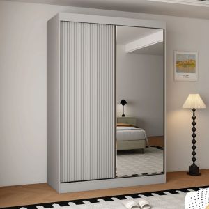 Ripple 2 Door Sliding Wardrobe Grey Mirror 
