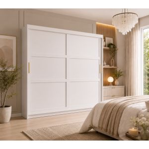 Hampton Shaker Sliding Wardrobe 2 Door White 200cm