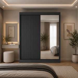 Ripple 2 Door Sliding Wardrobe Anthracite Grey 