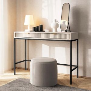 Ripple Dressing Table Cashmere Vanity Unit with Fluted Drawers 