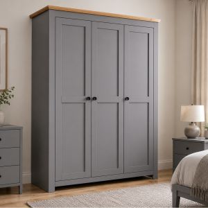 Mollie Shaker 3 Door Wardrobe Graphite Grey 120cm
