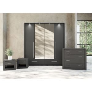 LISA bedroom furniture set 210cm Graphite Grey Matt