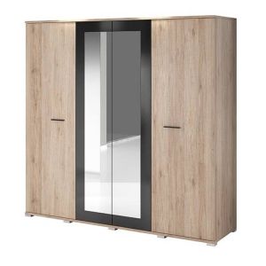 Elegant Hinged Door Wardrobe 200cm Oak San Remo