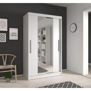 Paris Sliding Door Wardrobe 120cm in Matt White
