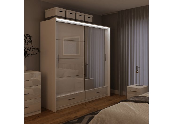 White Gloss Bedroom Furniture Set | Lenart Range