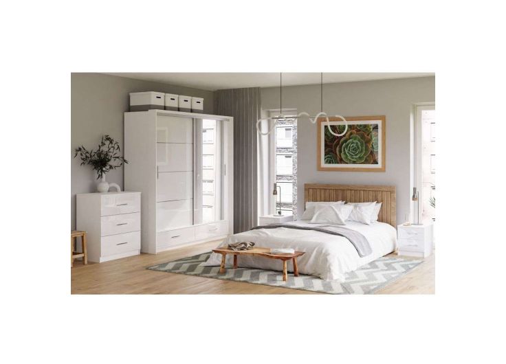 White Gloss Bedroom Furniture Set | Lenart Range