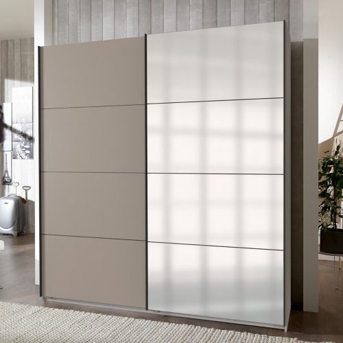 Elegate Sliding Mirror Wardrobe Dessert Grey | 2 Door | 225cm