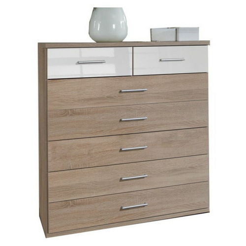 Abel Oak And White Gloss 7 Drawer Chest