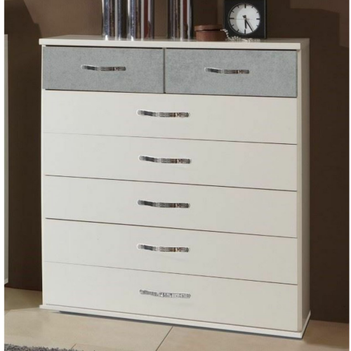 Brace White And Grey 7 Drawer Chest