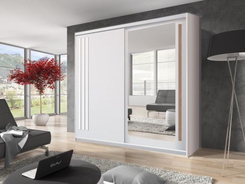 Abstract Sliding Wardrobe  in  Anderson Pine, Oak, Columbian Walnut, Oak  | 2 Door - 200cm Wide